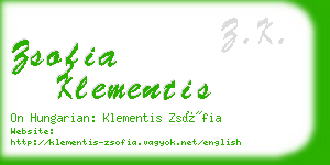 zsofia klementis business card